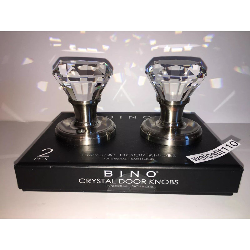 BINO Crystal Mirrored PRISM TOP DIAMOND RING Glass Door Knobs.