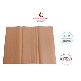 Tissue Paper Squares, Bulk 24 Sheets, Premium Gift Wrap and Art Supplies for Birthdays, Holidays, or Presents by Feronia packaging, Large 20 Inch x 26 Inch (Peach)