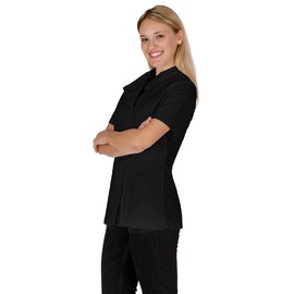 PALLTEX Nori Lady SS Chef's Jacket Women's Short Sleeve Chef Jacket Women's Chef Clothing Professional Chef Uniform Short Sleeve Chef Jacket Women, Black, M