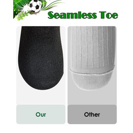 Century Star Toddler Kids Soccer Socks Youth Soccer Socks Boys Girls Cotton Socks Long Socks for Girls 1 Pair Black White 3-6 Years