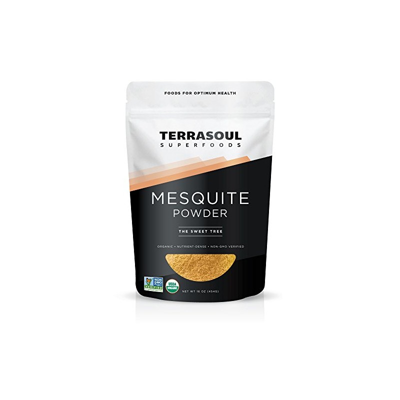 Terrasoul Superfoods Organic Mesquite Powder, 16 Oz, Baking Ingredient, Nutrient-Packed