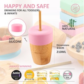 RASCALS Bamboo Eco Drinking Cup 190 ml + Drinking Lid Girls Pink One Size