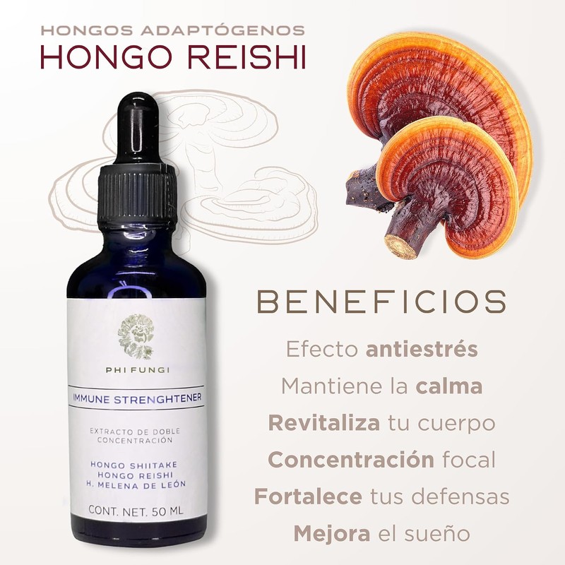 Extracto de Reishi, Shiitake y Melena de León de Doble