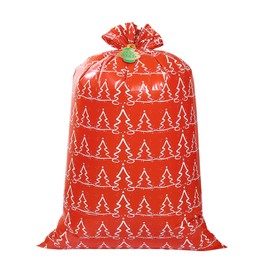 LIYUABU Extra Large Christmas Gift Bags 56"X 36",1 Pcs Oversized Reusable Durable Plastic Jumbo Giant Big Gift Bags with Gift Tag for Christmas Presents Wrapping Goodie Bags Kids Bicycle Bike