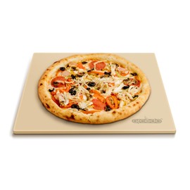 Arcedo Pizza Stone For Oven and Grill 13 Inch, Baking Stone For Bread Thermal Shock Resistant BBQ Grilling Square Pizza Pan Cordierite Cooking Stone With PE Scraper
