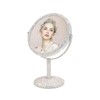 KEYPOWER Bling Rhinestone Makeup Vanity Mirror Round with Stand Double