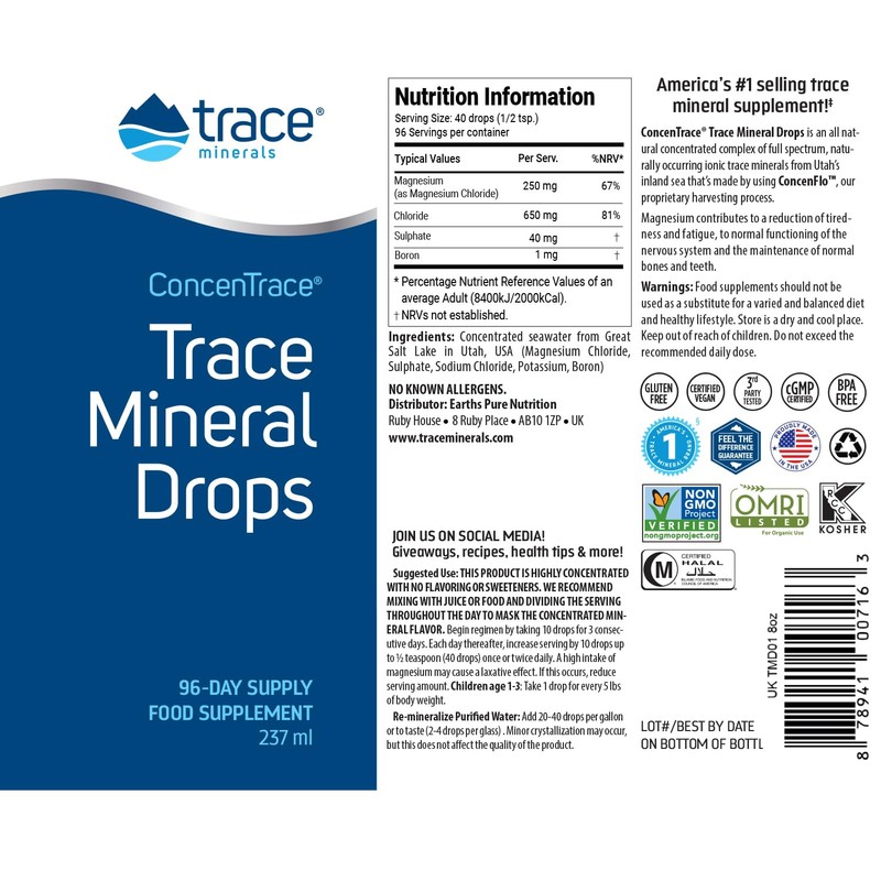 Trace Minerals Trace Minerals ConcenTrace Trace Mineral Drops (237 ml)