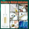 9-Pack Thin Long Handle Bottle Brushes with Boar Bristle &