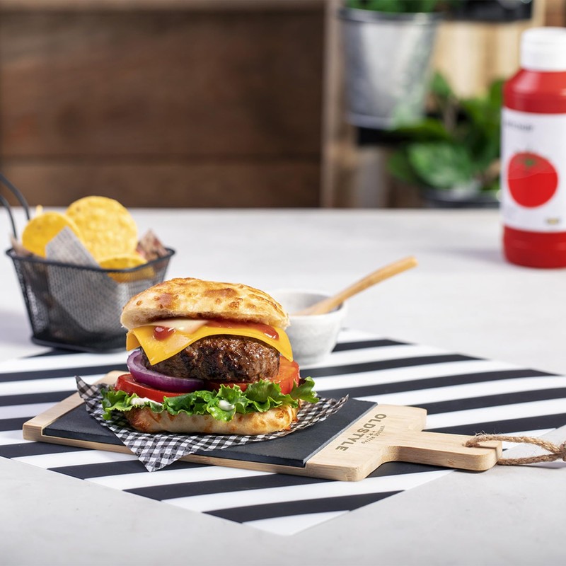 Slate and Bamboo Chopping Board Special for Food Presentation