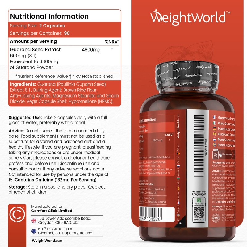 Caffeine Supplement with No Jitter - 4X More Caffeine Than