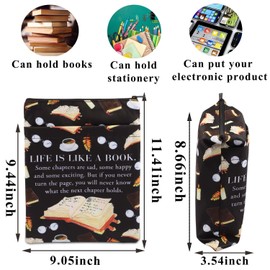 PLITI Book Lover Book Sleeve Bookworm Gift Book Club Inspirational Quote Book Protector Literature for Reader (Life Like Book BSblCA)