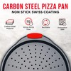 Pizza Tray Carbon Steel Pizza Pan with Holes and Non-Stick