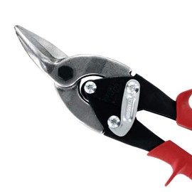 MIDWEST Aviation Snip - Left Cut Regular Tin Cutting Shears with Forged Blade & KUSH'N-Power Comfort Grips - MWT-6716L