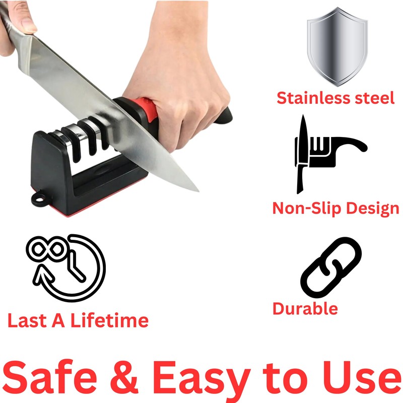 4-in-1 Knife & Scissor Sharpener – Quick & Easy Sharpening