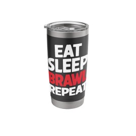 Eat Sleep Brawl Repeat Funny Stars Video Gamer Stainless Steel Insulated Tumbler