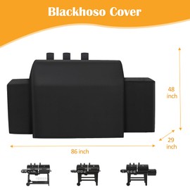 Grill Cover for Char-Griller 3-Burner Dual Fuel Expandable Propane Gas and Charcoal Outdoor Polyester Grill and Smoker Cover, Heavy Duty Waterproof UV Resistant Cover, Outdoor BBQ Accessories