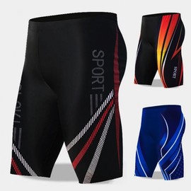 a892 Men's Plus Size Trendy Boxer Swim Trunks - Long, Professional, Quick-Dry Nylon Size L (for 42.50 Kg - 65.00 Kg) / Assorted Colors 10ea