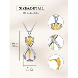 Flpruy Couple Hug Necklace 925 Sterling Silver Couple Hugging Necklaces Love Style Hug Necklace Hug Jewelry Gifts for Women Wife