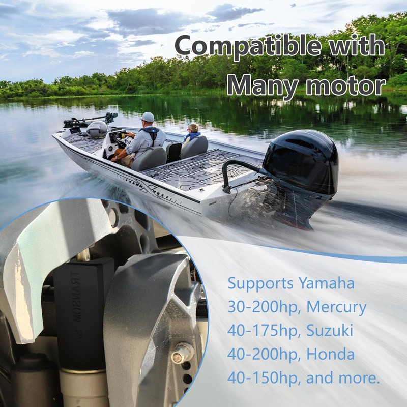 5" Outboard Motor Support Compatible with Yamaha/Mercury/Suzuki (30-400HP)- Single Ram