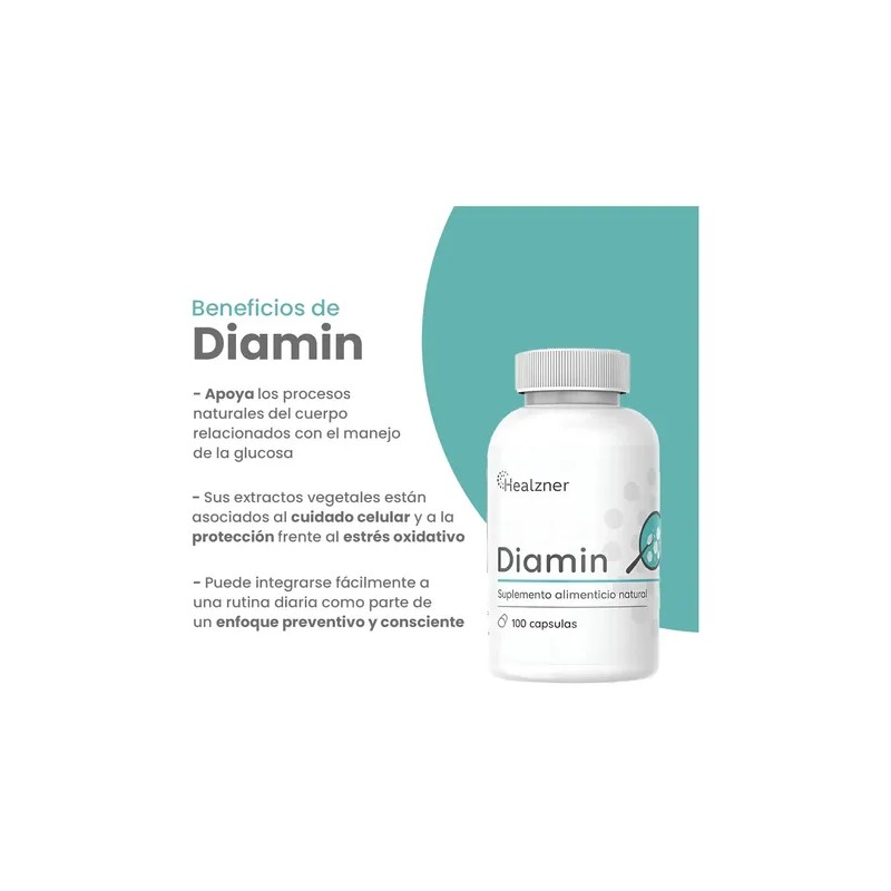 Diamin Suplemento Alimenticio Regula Azúcar 100 Caps