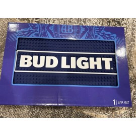 Budweiser BUD LIGHT Anheuser-Busch RUBBER BAR MAT 18 X 12 Budweiser King Of Beer Man Cave