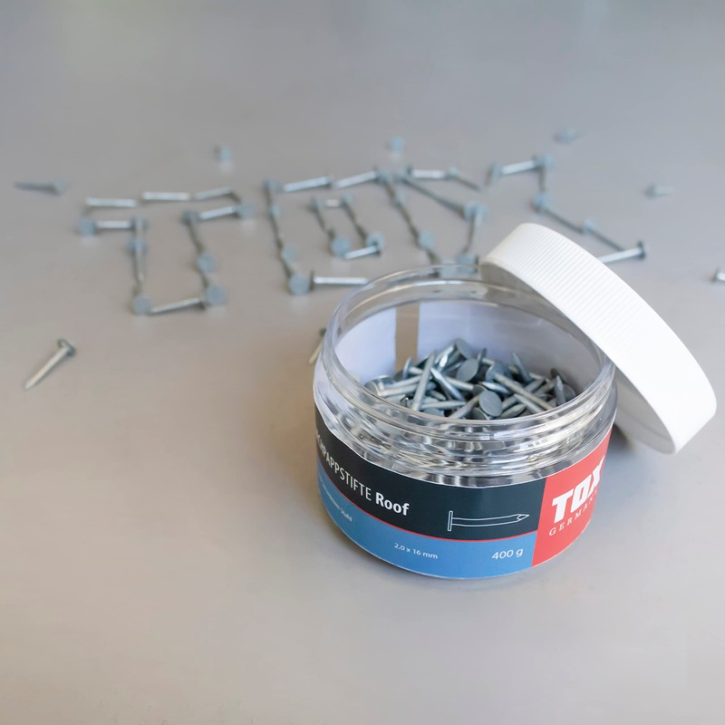 TOX Roofing Felt Nails for Roofing Area, Countersunk Head, Hot-Dip