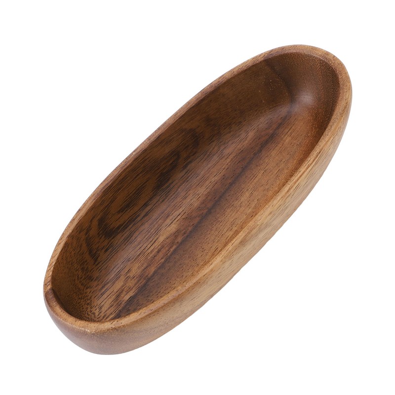 Wooden Serving Tray Easy Cleaning Boat Shape Wooden Food Plate