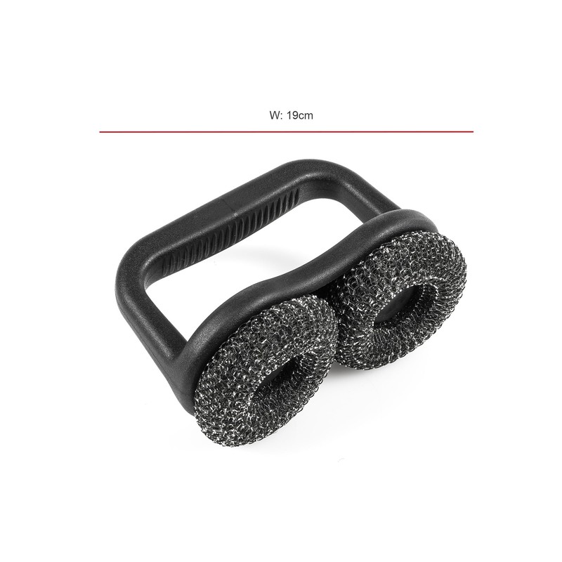 Grillstream Dual-Head BBQ Scouring Brush, Extra-Large Steel Pads for Deep