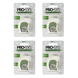 PRO-SYS® Premium Mint Dental Floss, Shred-Resistant, Removes Plaque & Food, Pack of 4 (220 Yards Total)