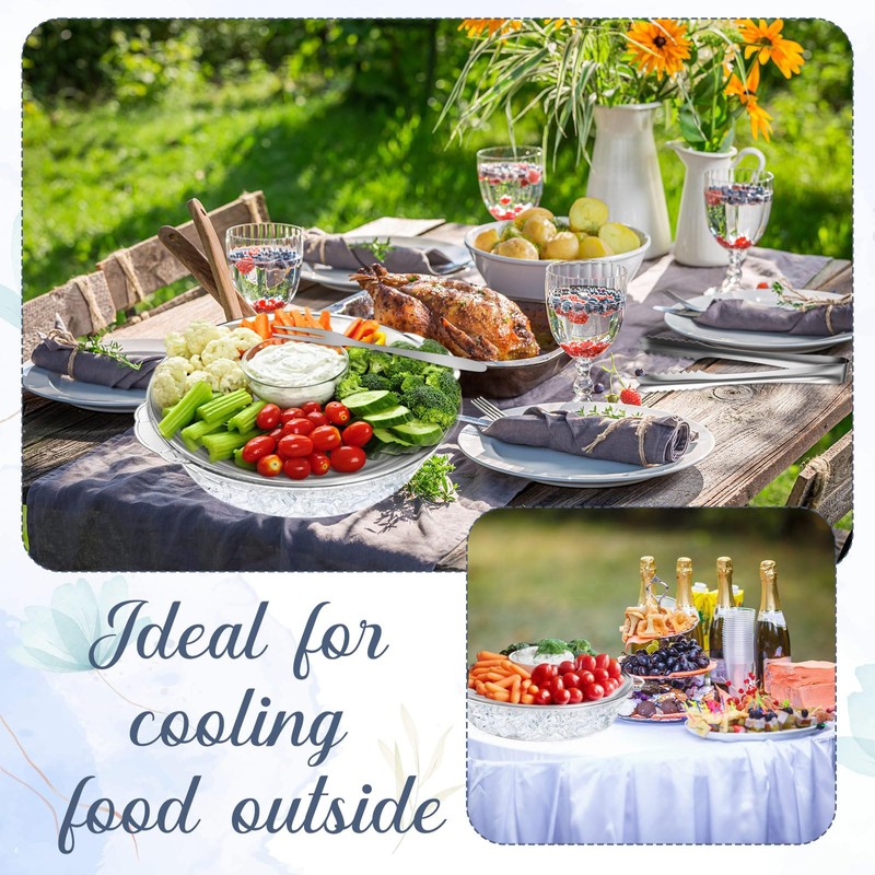 Baderke 2 Sets 11.8" Chilled Serving Tray for Parties Round