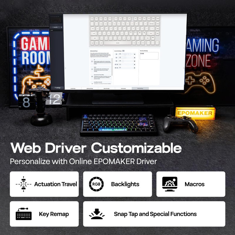 EPOMAKER HE80 Hall Effect Gaming Keyboard, 8K Polling & 32K