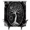 Ulticool Shower Curtain - Tree of Life Black White -