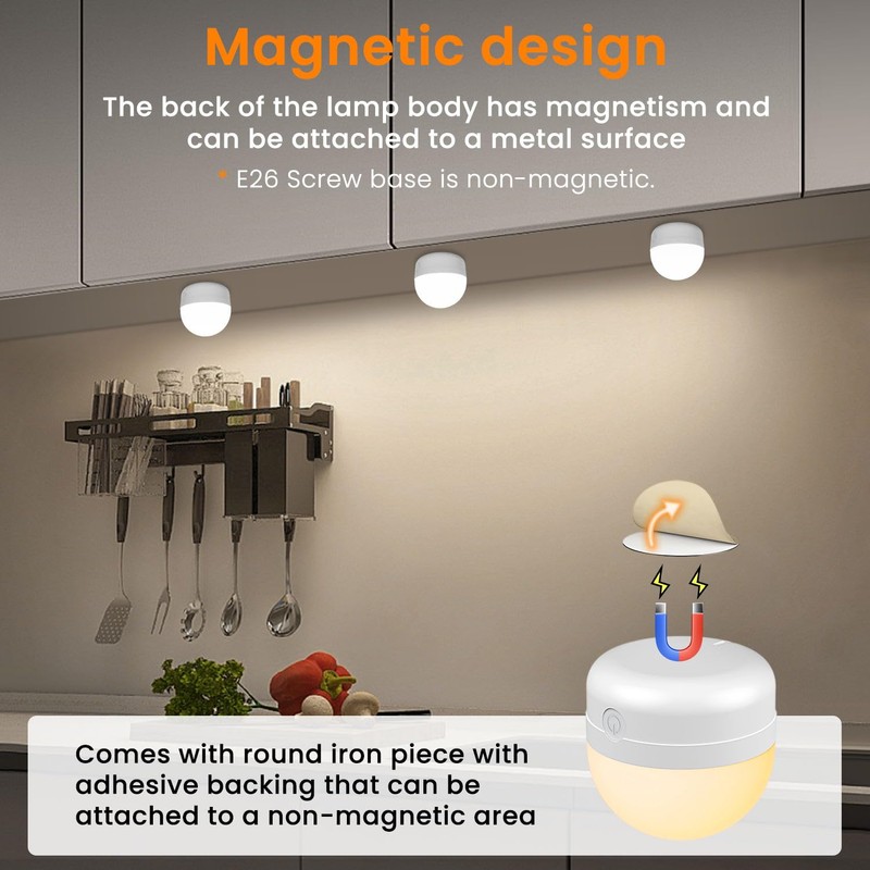 SCOPOW 2Packs E26 Rechargeable Light Bulbs with Remote Control, 5W