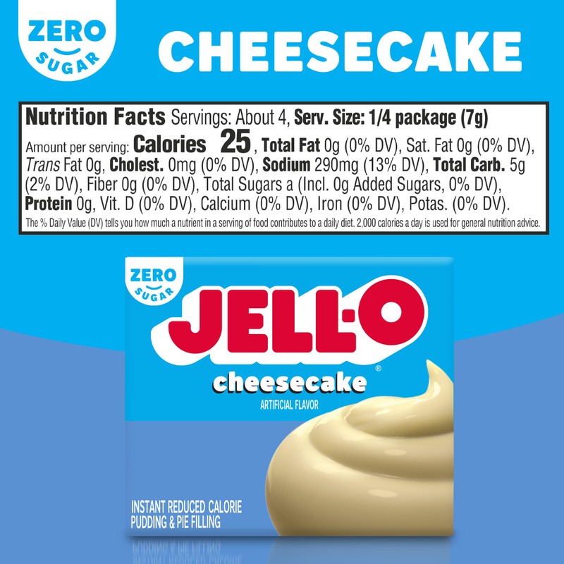 Jell-O Cheesecake Sugar Free Pudding & Pie Filling pack of
