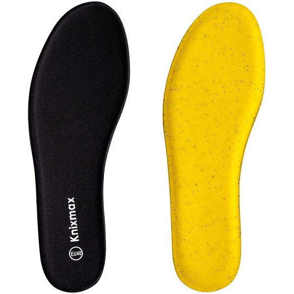 Knixmax Memory Foam Shoe Insoles for Women, Replacement Shoe Inserts for Sneakers Loafers Slippers Sport Shoes Work Boots, Comfort Cushioning Innersoles Shoe Liners Black US 10/EU 41