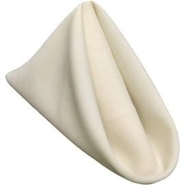 New Creations Fabric & Foam Inc, 18" by 18" Polyester Poplin Table Napkins, Pack of 6. (Ivory)