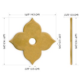 Hardware Philosophy Clover Brass Backplate Washers 1.7 Inches - Set of 10 - Architectural, Interior Design, Doors, Furniture Cabinet Customization Hardware