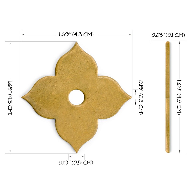 Hardware Philosophy Clover Brass Backplate Washers 1.7 Inches - Set