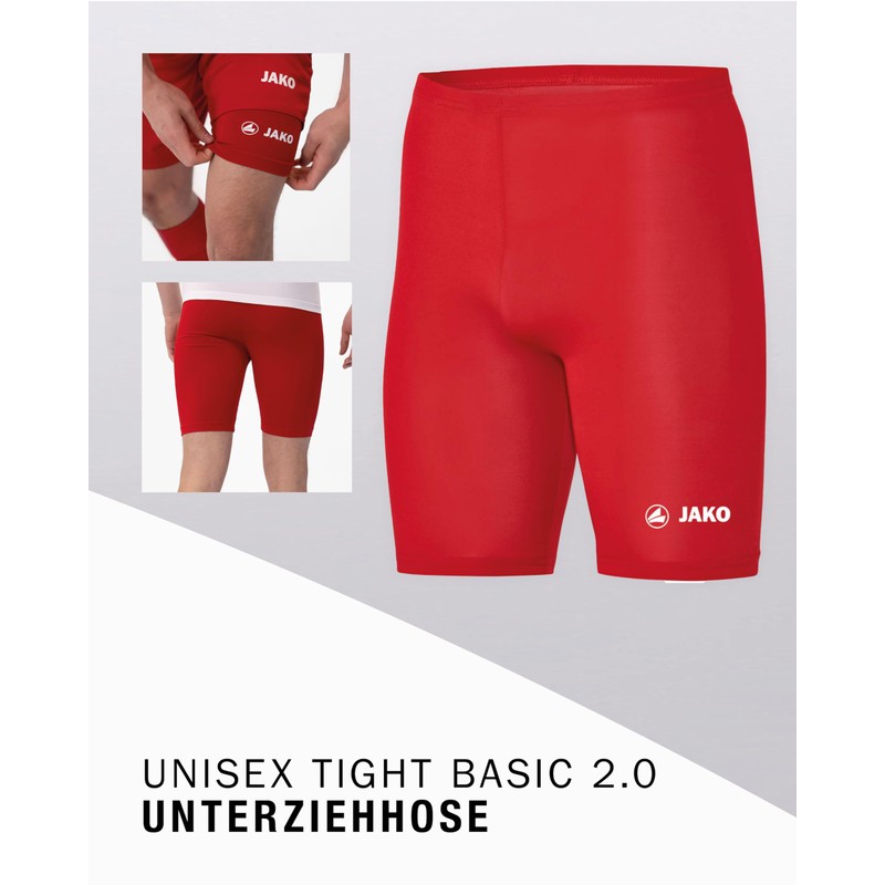 Jako Basic 2.0 Unisex Shorts, red, l