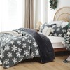 JANZAA Christmas Bedding Full Size Comforter Sets Velvet Dark Grey