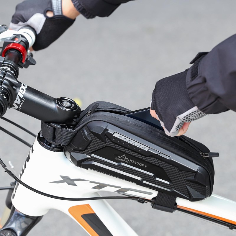 KEEPIFY Waterproof Bicycle Frame Top Tube Bag, Frame Bag, Bicycle
