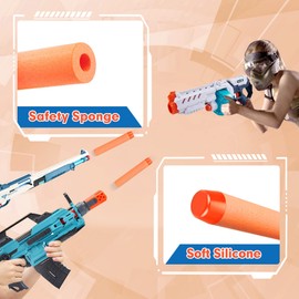 VCOSTORE Foam Bullets - Nerf Gun Bullets 100 Refill Bullets for Nerf N-Strike Elite Darts Refill - Nerf Bullets Orange 100 Pcs,EVA Non-Toxic Material Firm Safe Bullets Dart Refill