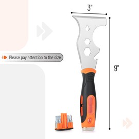 Bates- Paint Scraper, 16 in 1 Painters Tool, Paint Scrapers for Wood, Painters Tool, Painters Knife, Paint Scraper for Painting, Putty Knife, Putty Scraper, Hammer End, Screw Bits Inside