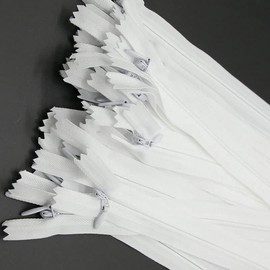 12 Inch Nylon Coil Zippers, Invisible Zipper, Close End Hidden Zipper for for Handmade Garment/Bags/Home Textile,Tailor Sewer Crafter's Special(30 PCS White) YIGUANXIN