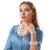 Juego de collar de perlas grandes de imitación para mujer,