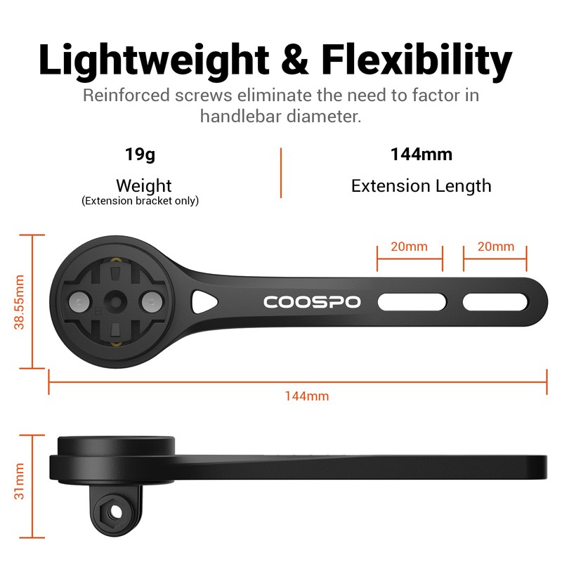 CooSpo Bike Computer Mount, Quick Release Mount for Garmin, Wahoo,