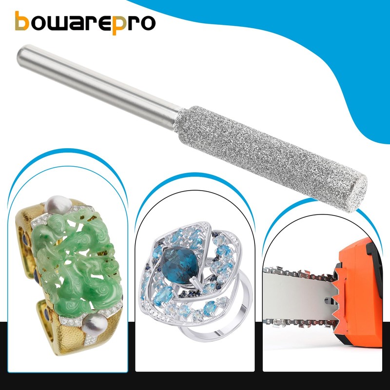 Bowarepro 3/16" 4.8mm Chainsaw Sharpening Grinding Stone File, Diamond Chainsaw