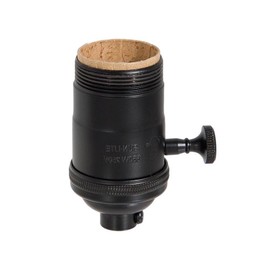 B&P Lamp® 3-Way Heavy Duty, Turned Brass Socket, Satin Black Finish