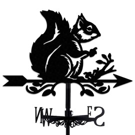 INFUNLY Squirrel Weather Vane Vintage Black Squirrel Weather Vane Animal Metal Weather Vane Squirrel Wind Vane Hollow Wind Direction Indicator for Outdoor Garden Roof Paddock 13.78"x10.63"/35CMx27CM