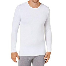 Mens Heat Plus Crew Neck Baselayer Top, White, XXLarge